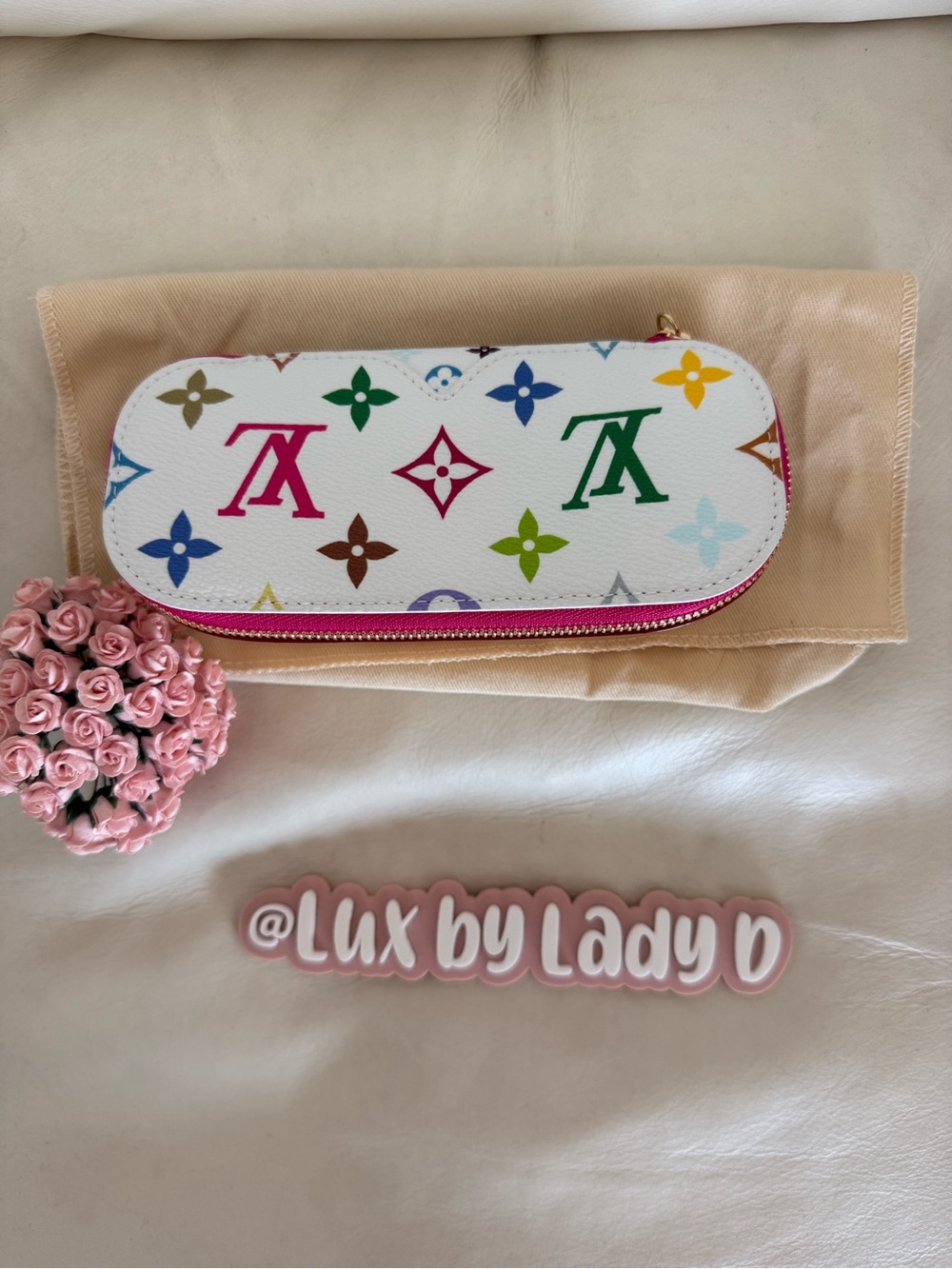 New Louis Vuitton Multicolored sun glasses case